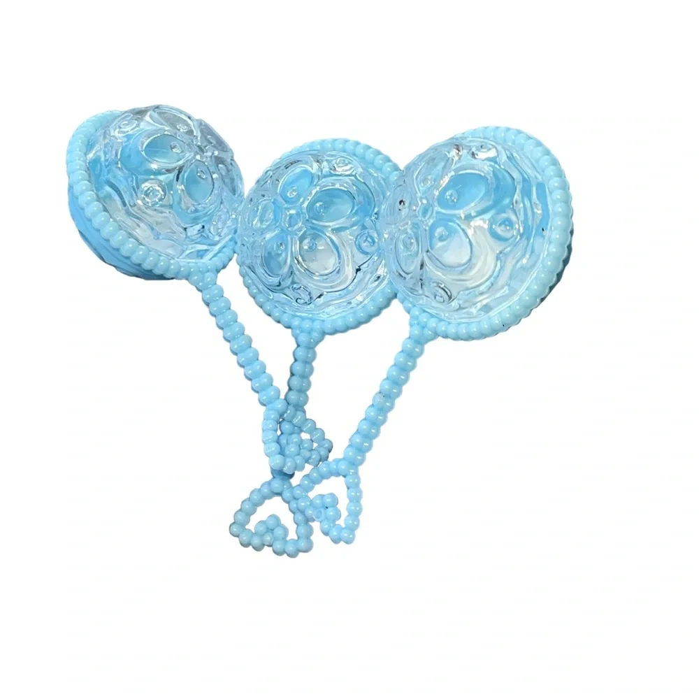 Baby Shower Party Favors decorations 19 Mini Light Blue Baby Rattles Cake Topper